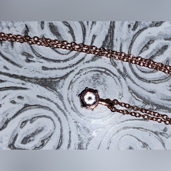 NWOT Simulated Diamond Solitaire Pendant- 18” Necklace-14 Karat Rose Gold Plated - Picture 9 of 16